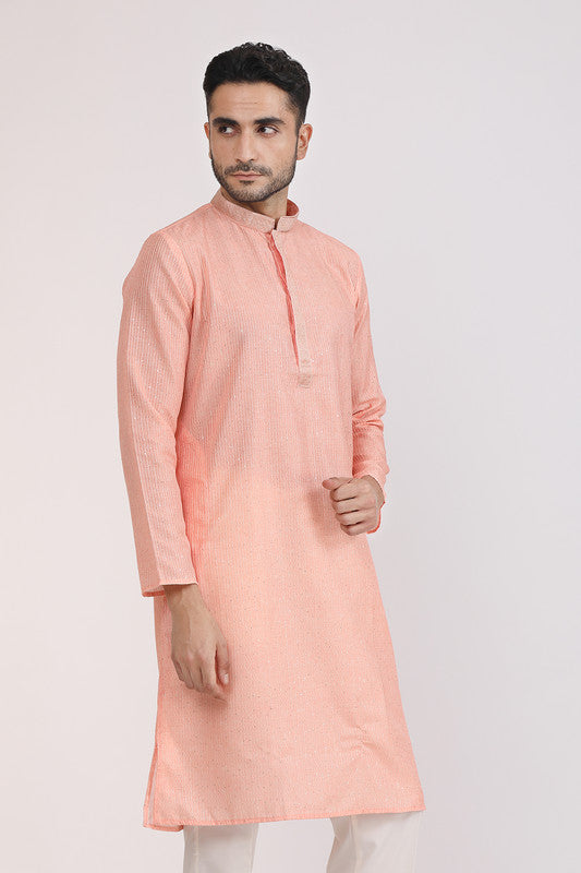 Albion Men Premium Peach Kurta Pyjama