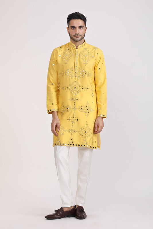 Albion Men Premium Yellow Kurta Pyjama
