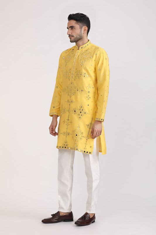 Albion Men Premium Yellow Kurta Pyjama