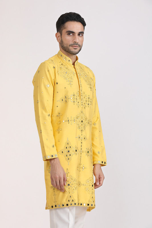 Albion Men Premium Yellow Kurta Pyjama