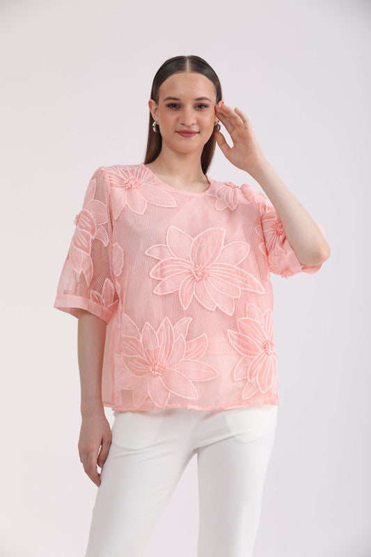 Albion Women Peach Blouson Top