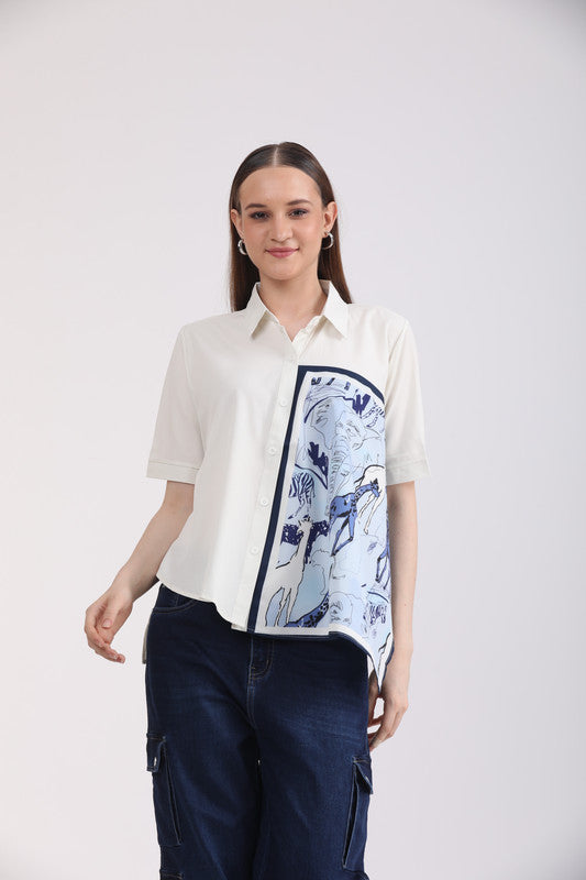 Albion Women White Blouson Top