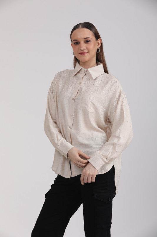 Albion Women Beage Blouson Top