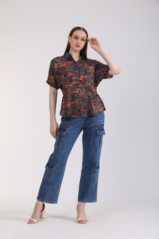 Albion Women Multi Blouson Top