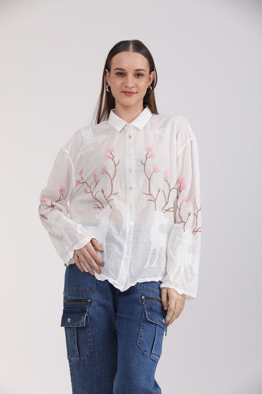 Albion Women White Blouson Top