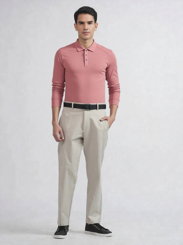 Albion Premium Men's Winter Casual Peach T-Shirt