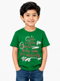 Albion Premium Cotton Kids Green Graphic Print T-Shirt