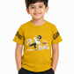Albion Premium Cotton Kids Yellow Graphic Print T-Shirt