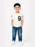 Albion Premium Cotton Kids White  Print T-Shirt