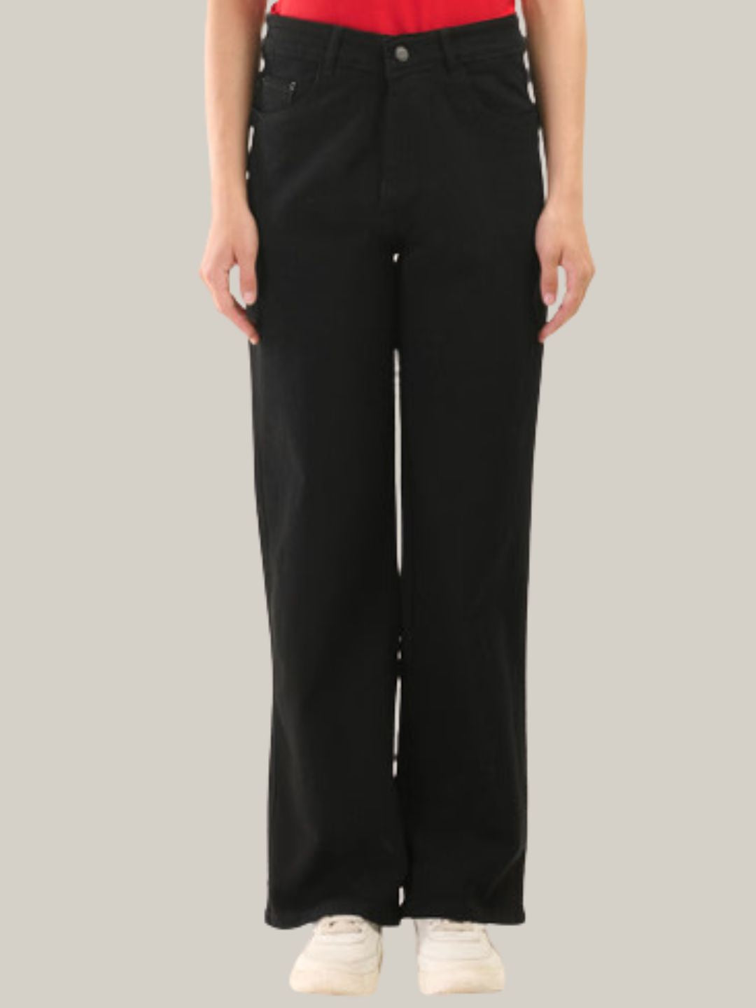 Albion Women Superior Black Straight Fit Jeans