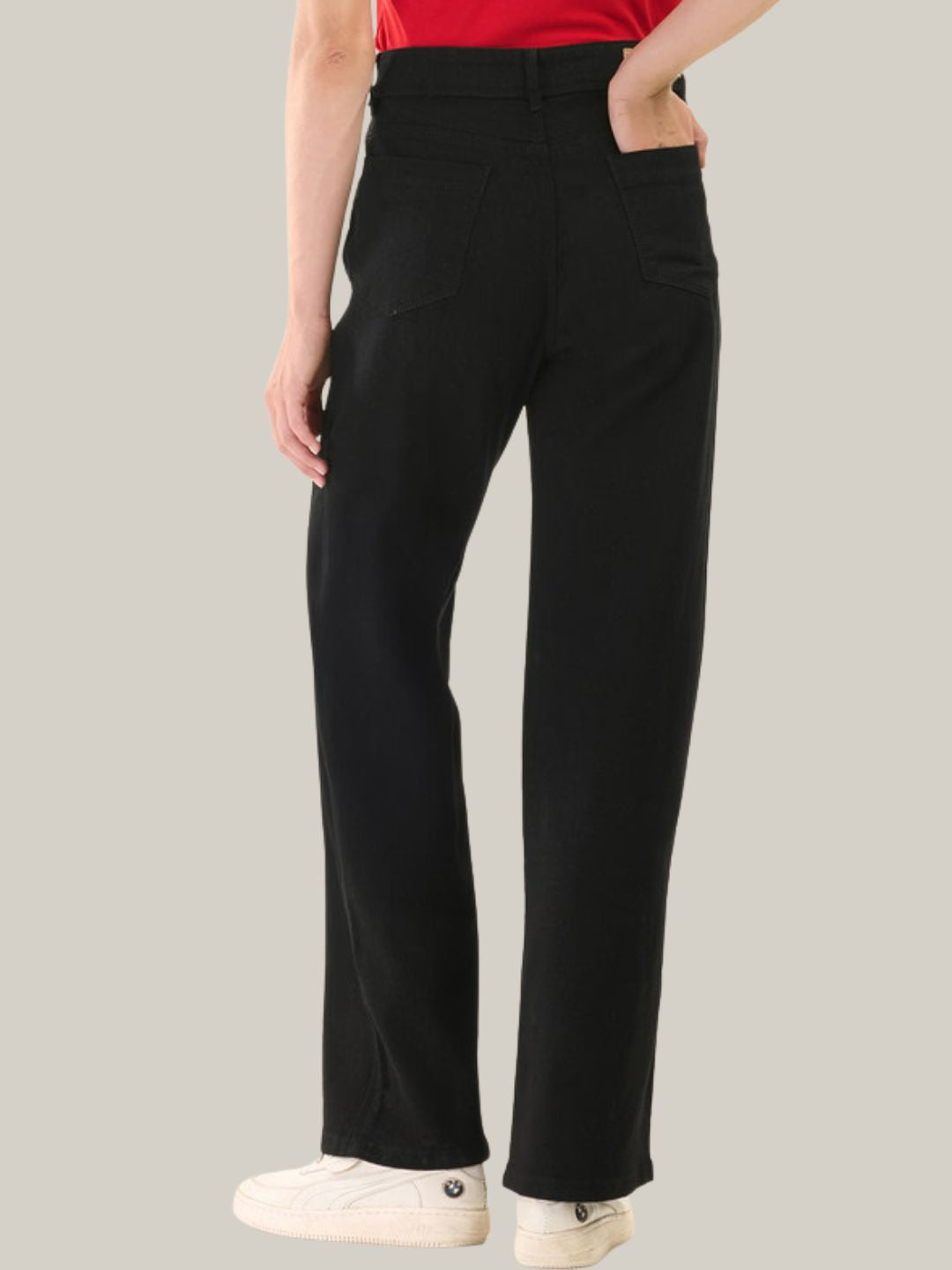 Albion Women Superior Black Straight Fit Jeans