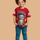 Albion Boys Maroon Graphic Printed T-Shirt | Cartoon Character Casual Cotton Tee for Kids