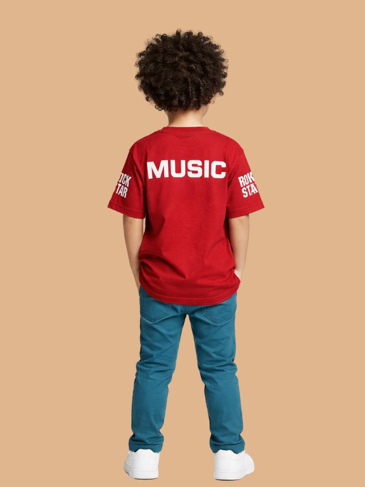 Albion Boys Maroon Graphic Printed T-Shirt | Cartoon Character Casual Cotton Tee for Kids