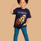 Albion Naruto Printed Kids T-Shirt | Trendy Navy Blue Anime Graphic Tee for Boys | Soft Cotton Casual Wear