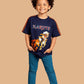 Albion Naruto Printed Kids T-Shirt | Trendy Navy Blue Anime Graphic Tee for Boys | Soft Cotton Casual Wear