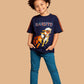 Albion Naruto Printed Kids T-Shirt | Trendy Navy Blue Anime Graphic Tee for Boys | Soft Cotton Casual Wear
