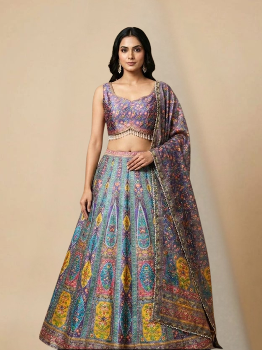 Albion Women’s Embroidered Lehenga Choli Set for Wedding Wear