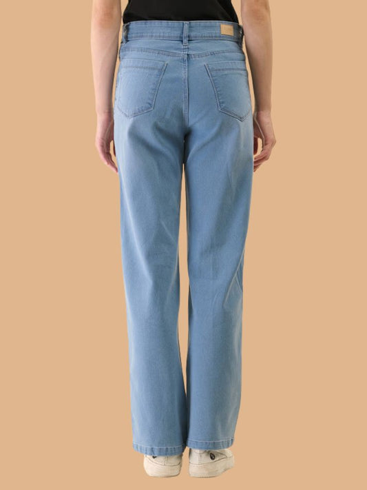 Albion Women Superior Mid Blue Straight Fit Jeans