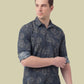 Albion Charcoal Floral Print Shirt – Premium Casual Slim Fit Shirt for Men