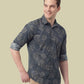 Albion Charcoal Floral Print Shirt – Premium Casual Slim Fit Shirt for Men