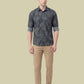 Albion Charcoal Floral Print Shirt – Premium Casual Slim Fit Shirt for Men