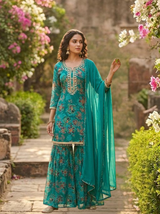 Albion Women Traditional Embroidered Anarkali Suit