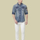 Albion Blue Washed Denim Shirt – Premium Casual Slim Fit Shirt for Men