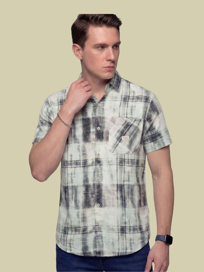 Albion Mint Green Check Shirt – Premium Casual Summer Shirt for Men