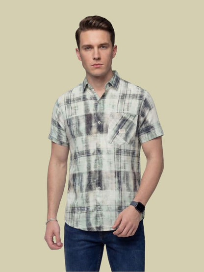 Albion Mint Green Check Shirt – Premium Casual Summer Shirt for Men