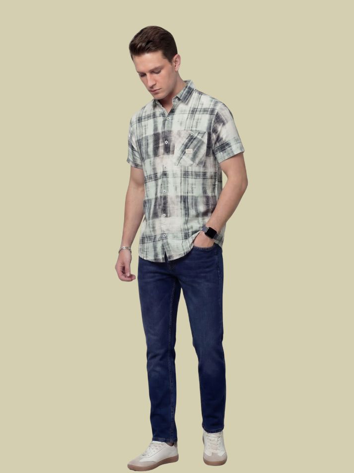 Albion Mint Green Check Shirt – Premium Casual Summer Shirt for Men