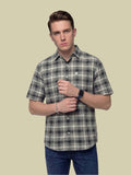 Albion Grey Check Shirt – Premium Casual Short Sleeve Shirt for Men