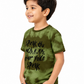 Albion Premium Cotton Kids Green Graphic Print T-Shirt
