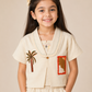 Albion Girls’ Stylish Co-Ord Set | Elegant Printed Top & Shorts Set | Comfortable Casual Summer Wear