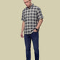 Albion Grey Check Shirt – Premium Casual Short Sleeve Shirt for Men
