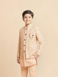 Albion Boy Traditional Peach Sherwani with Detailed Embroidery