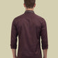 Albion Maroon Embroidered Shirt – Premium Party Wear Full Sleeve Shirt for Men