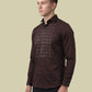Albion Maroon Embroidered Shirt – Premium Party Wear Full Sleeve Shirt for Men