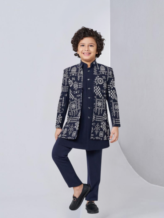 Albion Kids Indo-Western Ethnic Suit for Festive & Wedding Wear