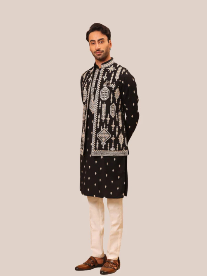 Albion Men’s Royal Ethnic Indo-Western Suit with Modern Designer Style