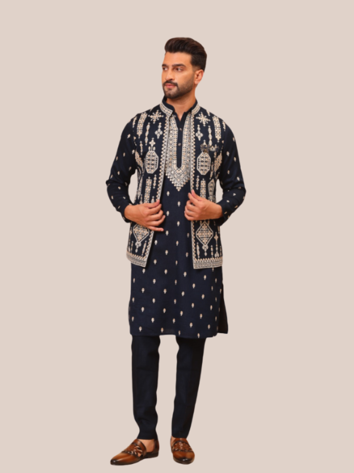 Albion Men’s Royal Premium Indo-Western Ethnic Suit – Timeless Classic Style