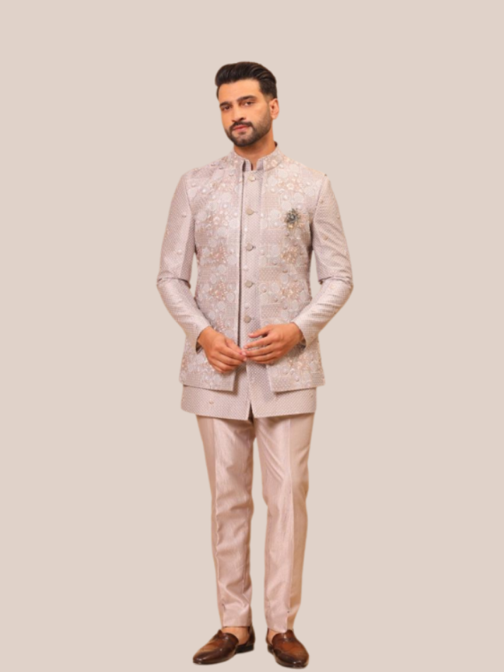 Albion Men’s Royal Indo-Western Suit for Festive & Wedding Occasions