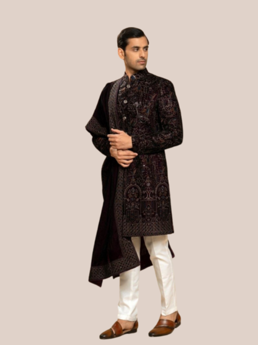ALBION Men’s Classic Ethnic Indo Western Suit – Premium Designer Style