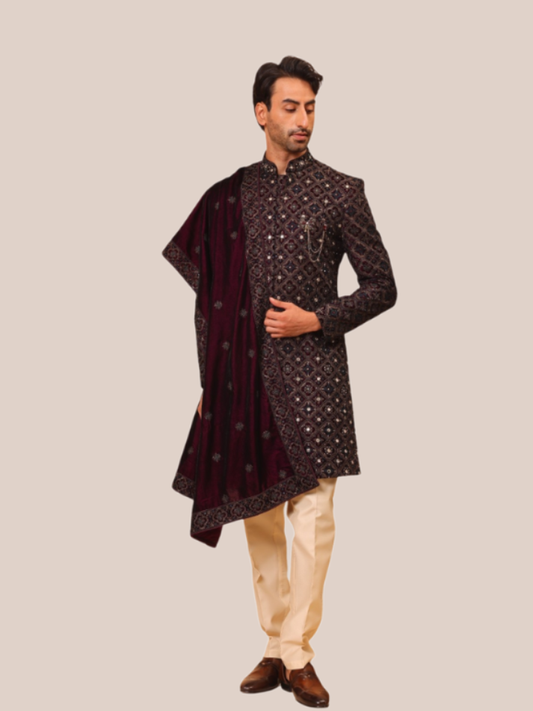 Albion Men’s Indo Western Suit for Wedding & Festive Occasions – Royal Ethnic Designer Wear