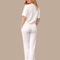 Albion White Graphic Co-Ord Set for Women | Casual T-Shirt & Track Pant Set | Stylish Daily Wear Outfit