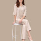 Albion Beige Minimal Co-Ord Set for Women | Premium Solid Shirt & Pant Set | Elegant Casual Outfit