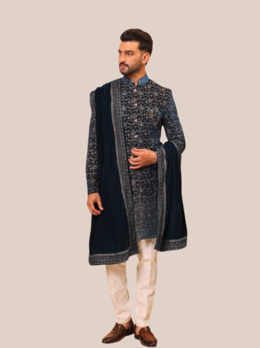 Albion designer indo western suit men s wedding wear
