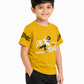 Albion Premium Cotton Kids Yellow Graphic Print T-Shirt