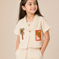 Albion Girls’ Stylish Co-Ord Set | Elegant Printed Top & Shorts Set | Comfortable Casual Summer Wear