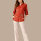 Albion Rust Embroidered Shirt & Pant Co-Ord Set for Women | Premium Loose Fit Stylish Outfit