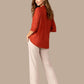 Albion Rust Embroidered Shirt & Pant Co-Ord Set for Women | Premium Loose Fit Stylish Outfit